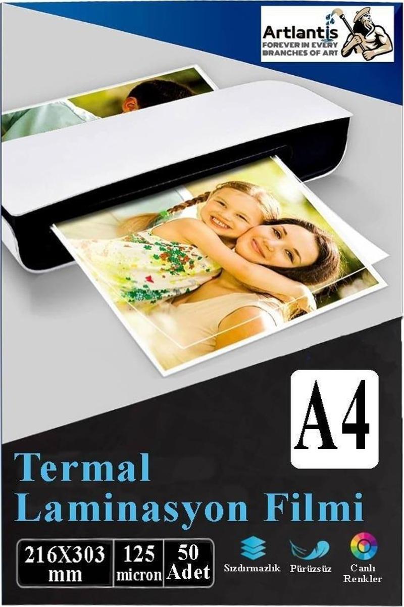 Laminasyon Filmi Parlak A4 50 li 1 Paket 125 Mikron Laminasyon Kaplama Pvc Kaplama Poşeti 50 Adet