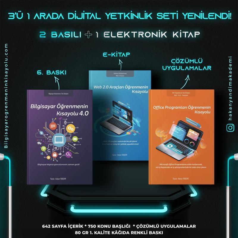 Bilgisayar Öğrenmenin Kısayolu 4.0 + Office Programları Öğrenmenin Kısayolu + Web 2.0 Araçları Öğrenmenin Kısayolu E-Kit
