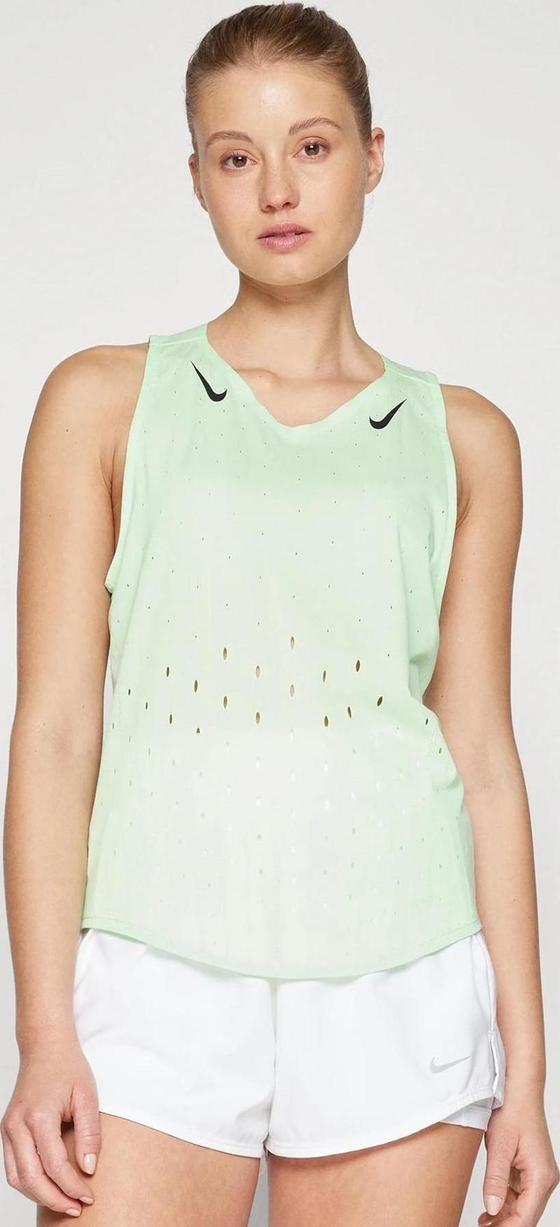 Dri Fit AeroSwift Running ADV Singlet Tank Top Green Lazer Kesim Koşu Atleti Yeşil