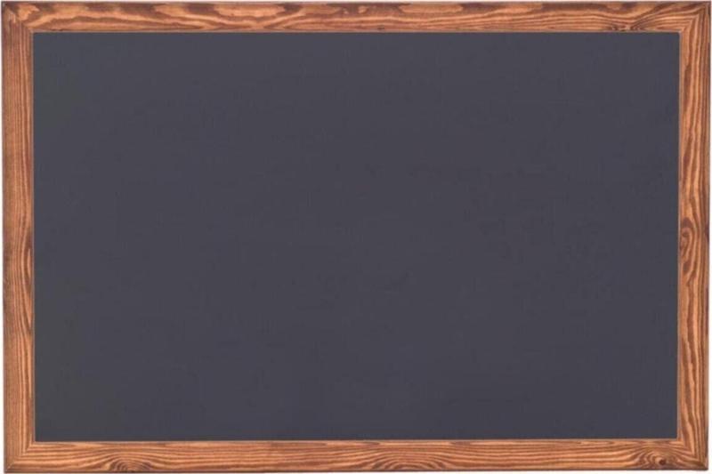 20X40 Cm Ince Ahşap Çerçeveli Kara Tahta - Siyah