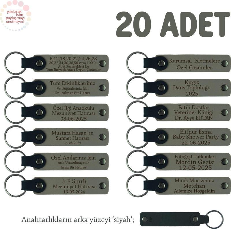 Kül Gri & Siyah, Radyo ve Televizyon Bölümü Öğrencileri İçin İsme Özel Anahtarlık, 22'li Set
