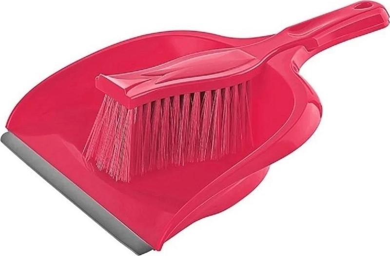TP-221 Flower Hamarat Süpürgeli Fırçalı Faraş Takımı Seti Lastik Uçlu - Plastik - 1 Adet