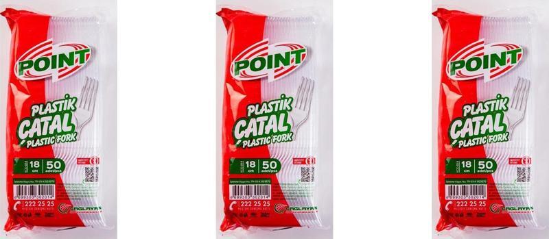 Plastik Lüx Şeffaf Çatal - 18 Cm. - 3.2 Gr. - 50 Adetlik 3 Paket