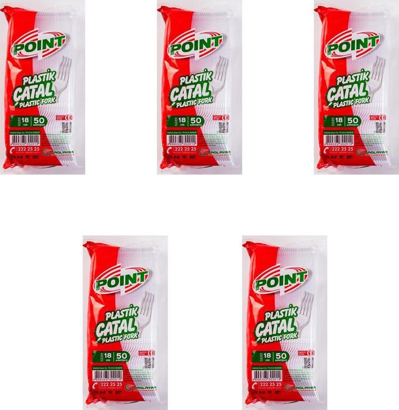 Plastik Lüx Şeffaf Çatal - 18 Cm. - 3.2 Gr. - 50 Adetlik 5 Paket