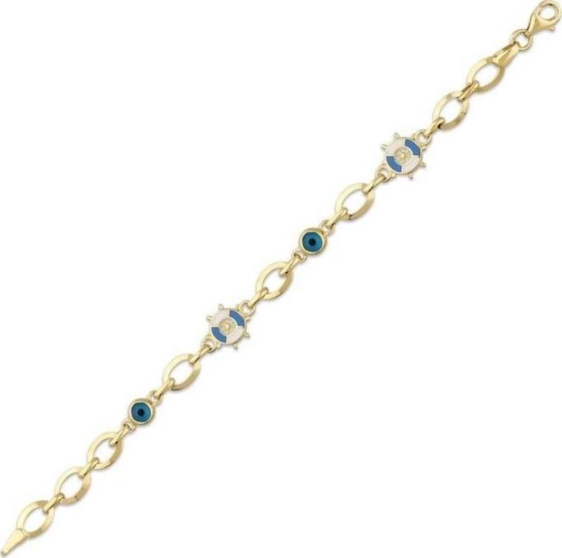 Nazarlıklı Altın Çocuk Bileklik - 14k - 3.62gr