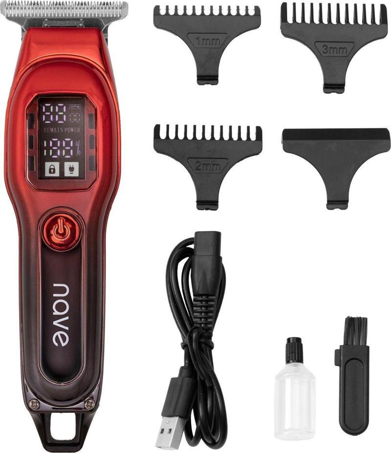 Bq-02 T Bıçaklı Şarjlı Tıraş Makinesi Led Ekranlı, Profesyonel Sakal & Saç Kesim