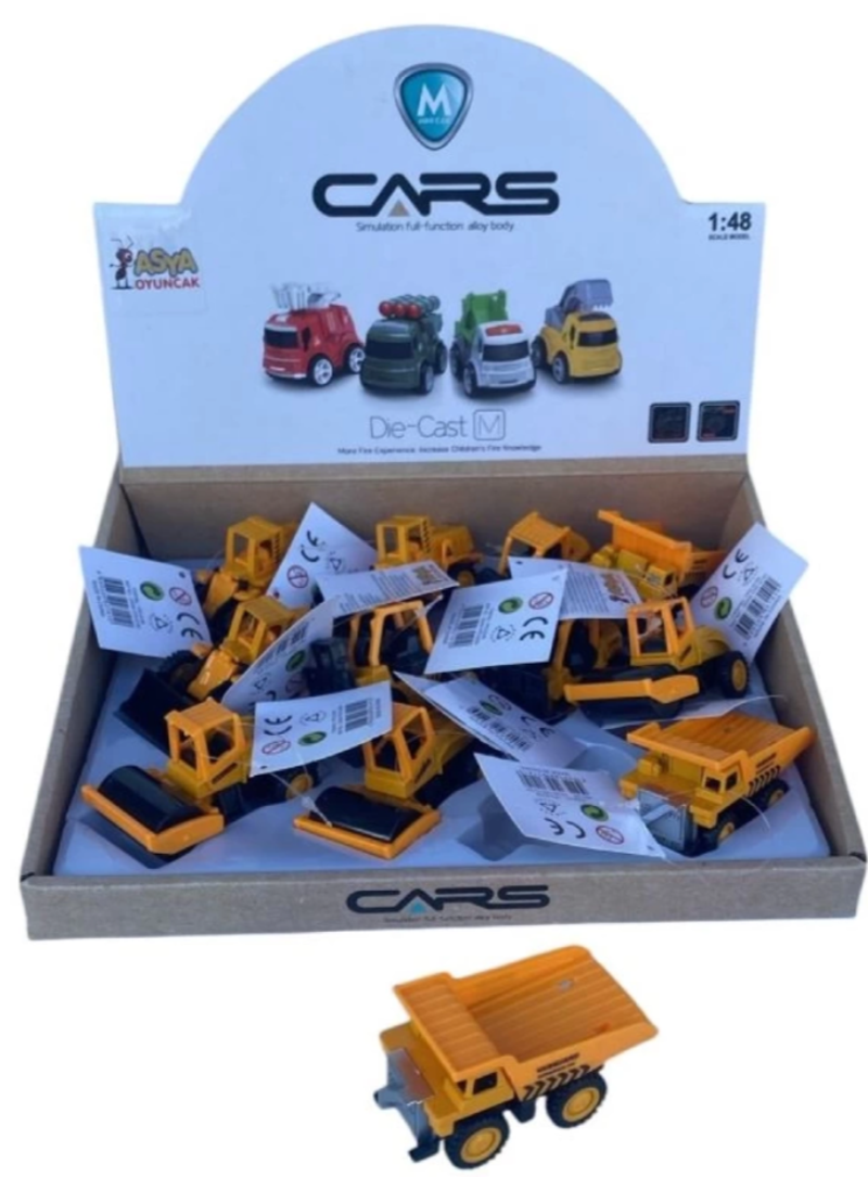 Minik Metal İş Makineleri 8 cm; Kepçe, Kamyon, Silindir, Forklift