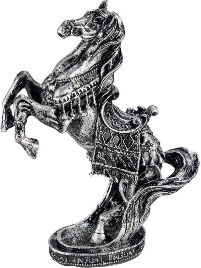 Polyester Gümüş Şahlanan At Biblo 34 cm