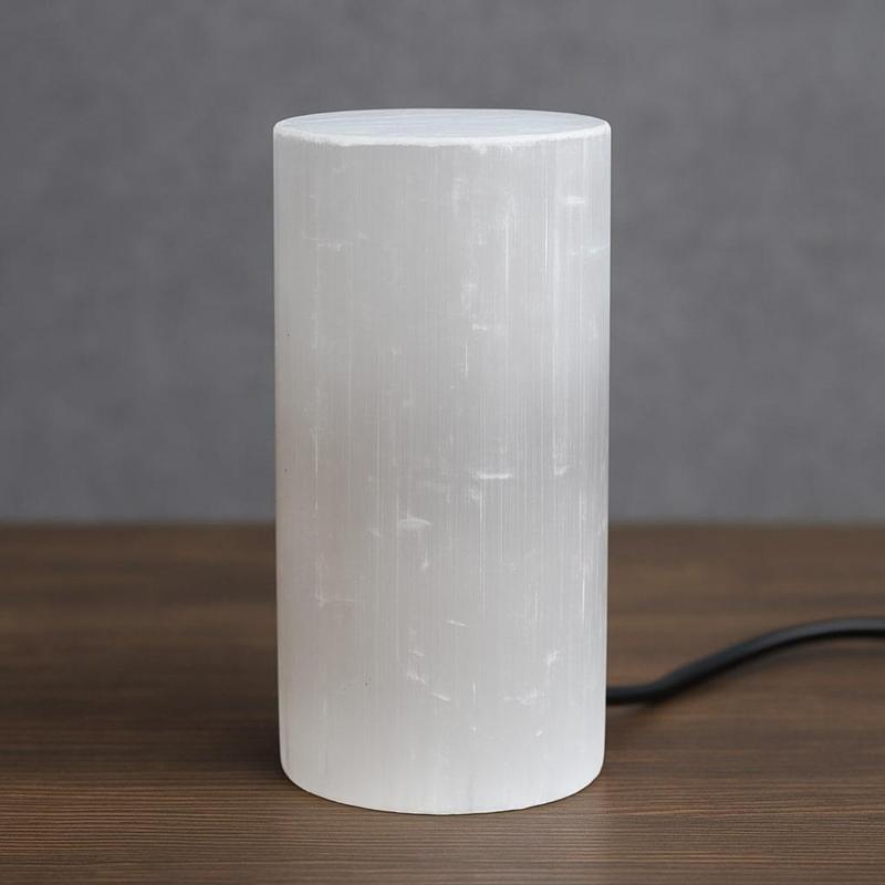Selenit Taşı Lamba – 20 cm | Doğal Işıltı