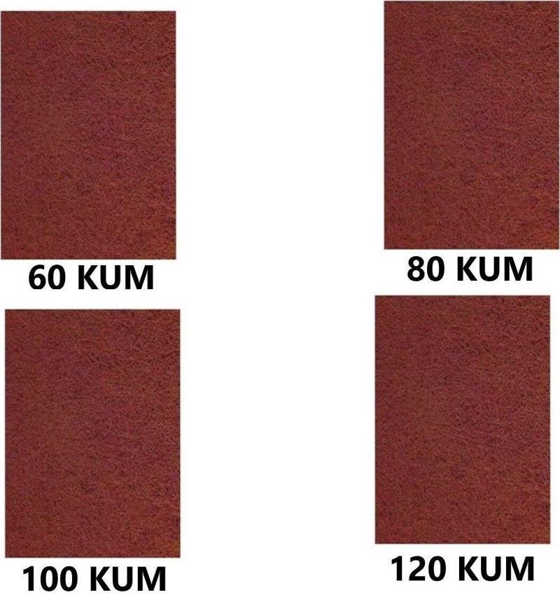 Su Zımparası, Yumuşak Kağıt, Yüksek Kalite 23X28 Cm 60,80,100,120 Kum 4 Parça