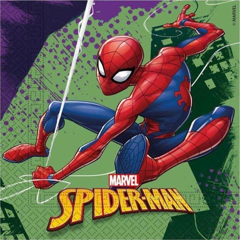 m Lsm4484 Spiderman Team Up Kağıt Peçete 20 Adet 33X33 Cm