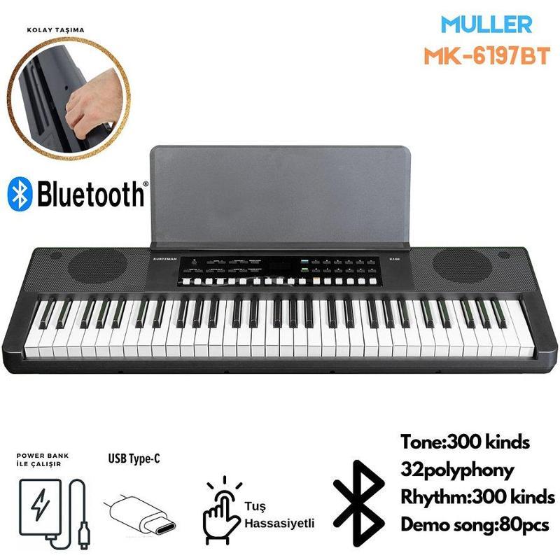 MK-6197BT 61 TUŞ ORG TUŞ HASSASİYETLİ (BLUETOOTH ÖZELLİKLİ)