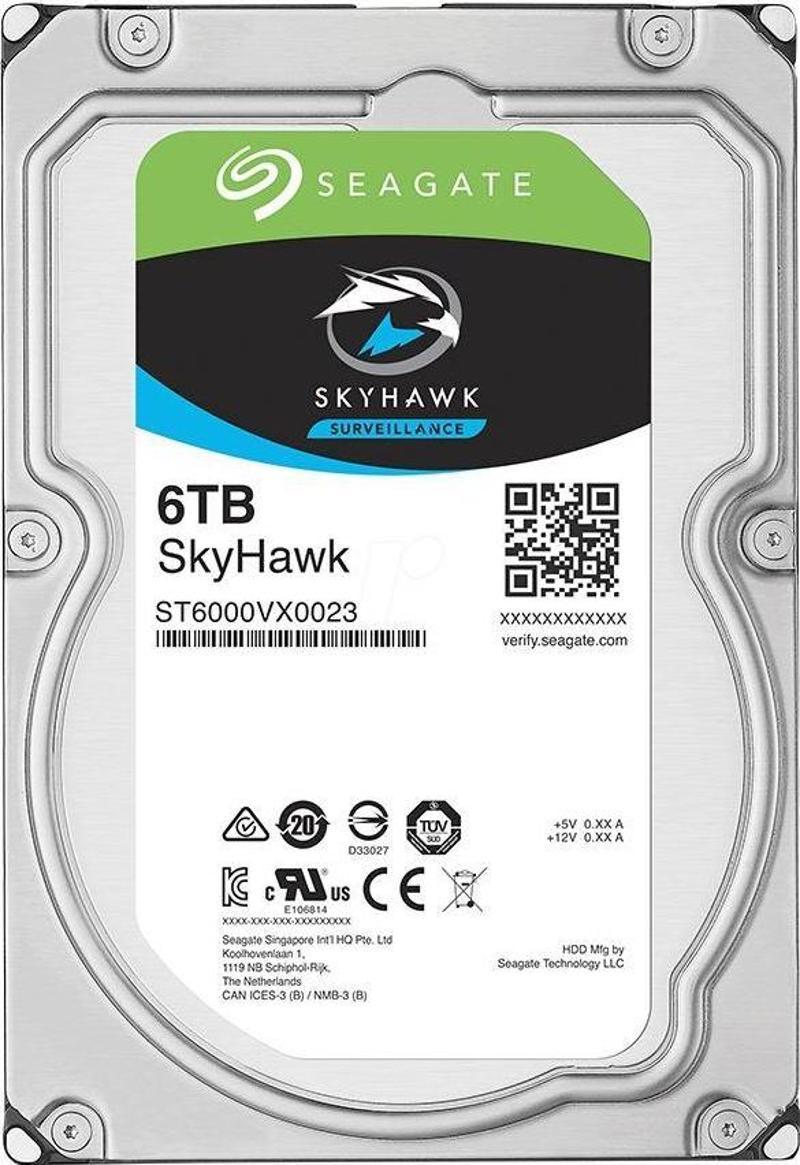 6TB SEAGATE SKYHAWK 256MB 7/24 RV ST6000VX008