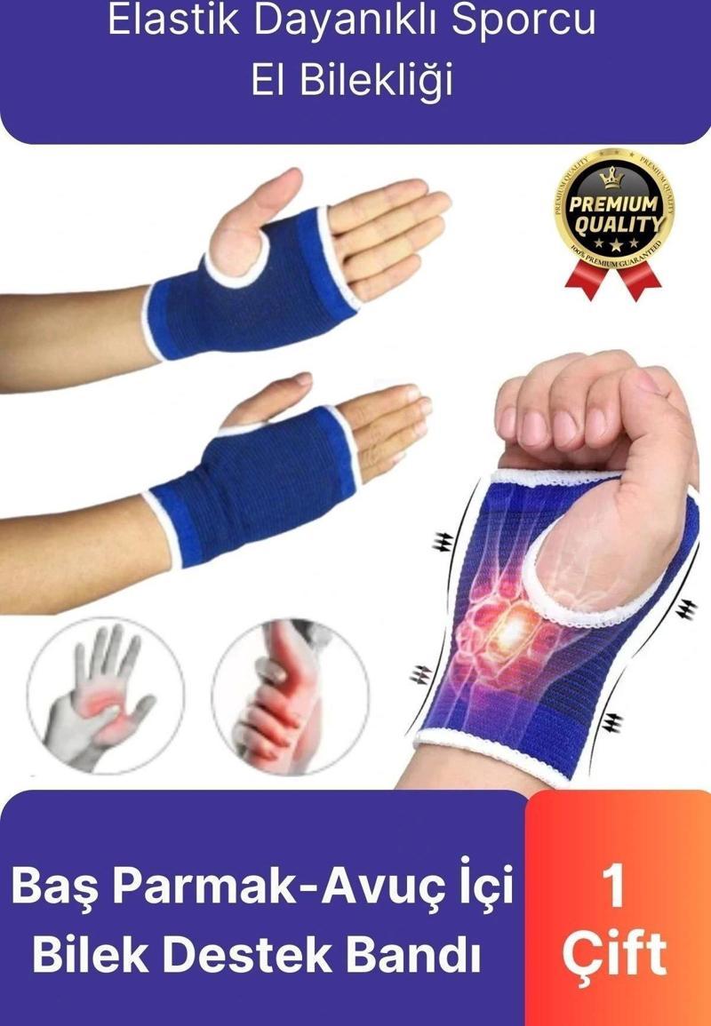 Premium Elastik 1 Çift Fitness Voleybol Avuç İçi Baş Parmak Bilek Destek Bandı Sporcu El Bilekliği