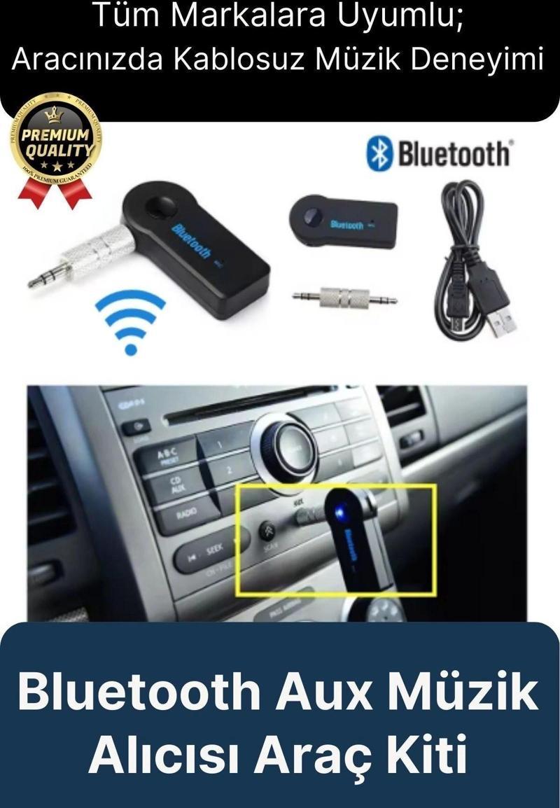Çok Amaçlı Kablosuz Uyku Modlu 4 Saat Bataryalı Şarjlı Bluetooth Aux Müzik Ses Alıcısı Araç Kiti