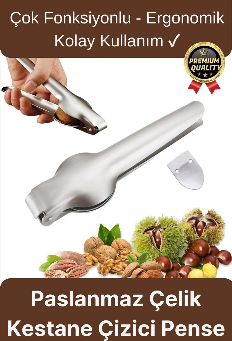 Çok Fonksiyonlu Ergonomik Kaymaz Paslanmaz Çelik Kabuk Kırma Açma Aleti Metal Kestane Çizici Pense