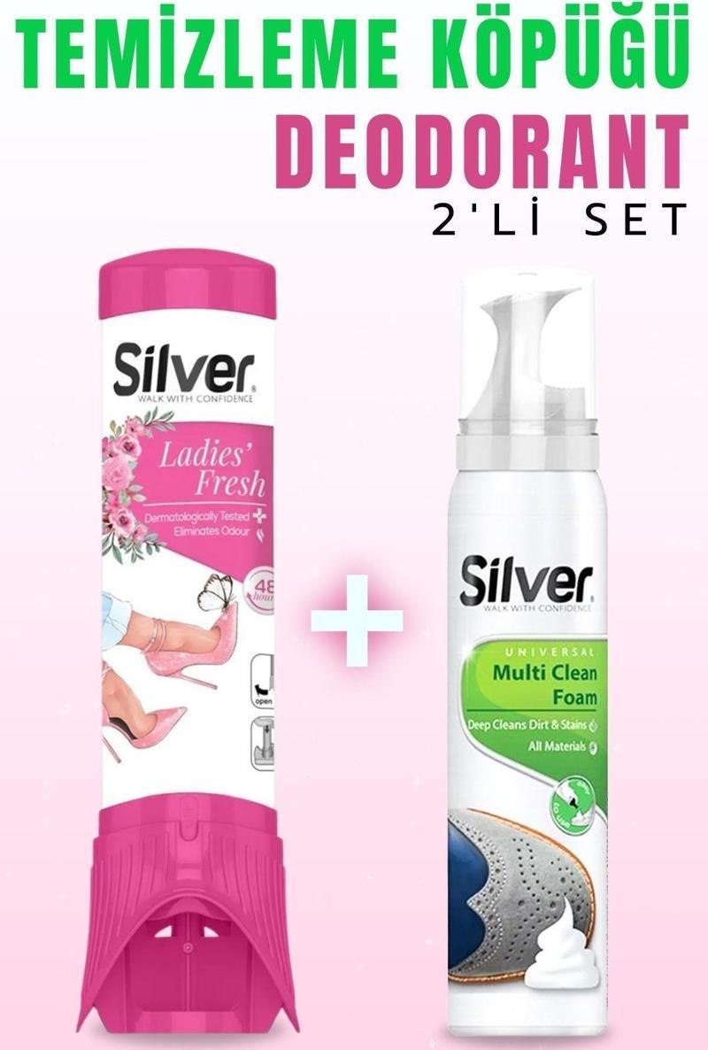 Kadın Ayakkabı Deodorantı + Süngerli Temizleme Köpüğü 2'li Set
