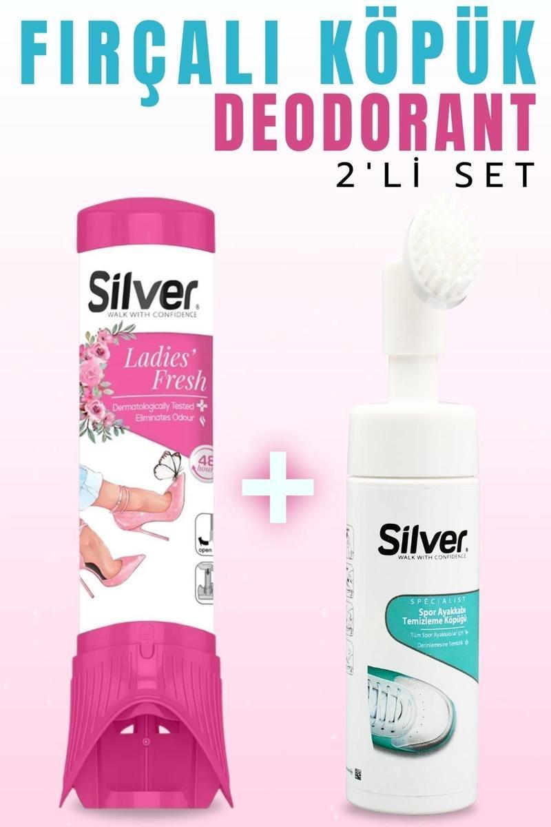 Kadın Ayakkabı Deodorant + Fırçalı Spor Ayakkabı Temizleme Köpüğü 2'li Set
