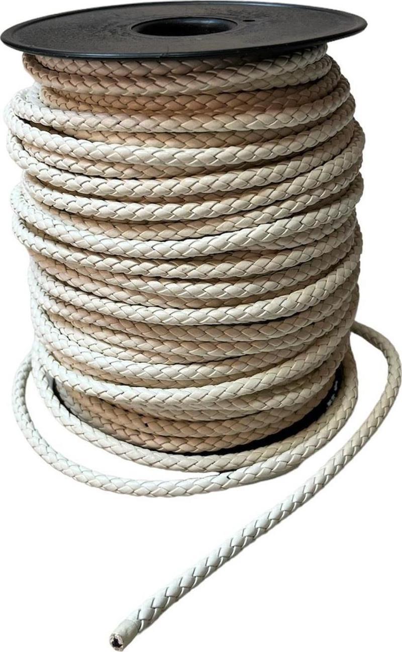 Bileklik ve Anahtarlık için Yuvarlak Örgü Suni Deri Kordon 5mm 1 metre