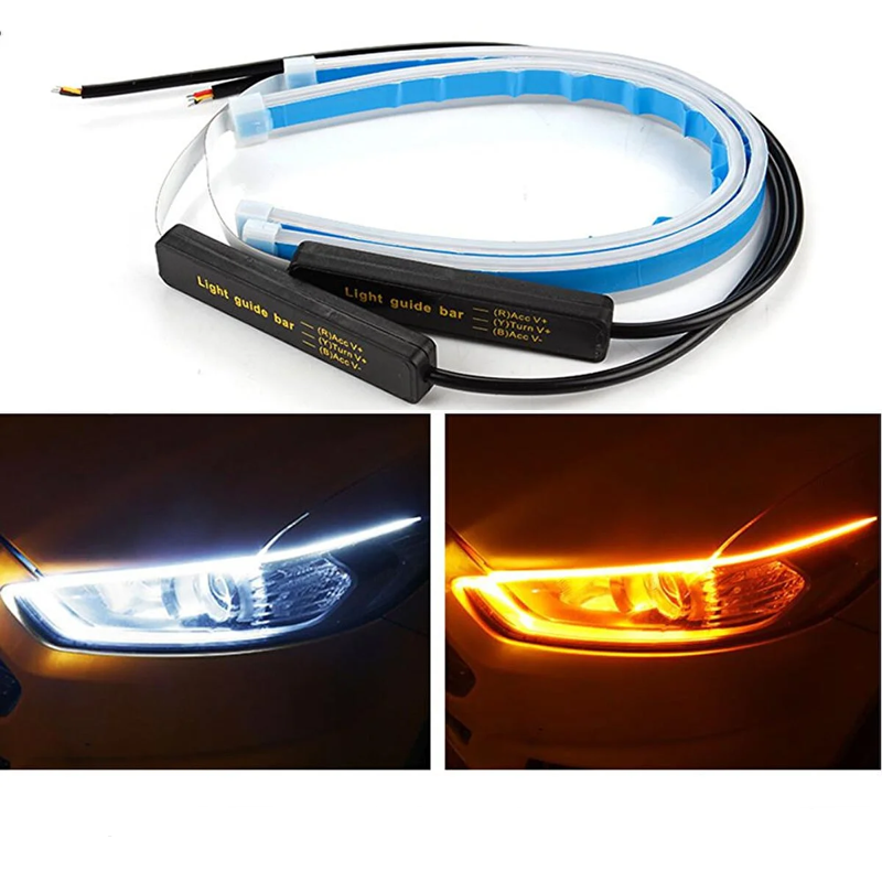 Volkswagen Jetta Mk 5 2005-2010 Uyumlu Far Üstü Gündüz Ledi, Far İçi Kayar Led 60 cm Selamlamalı