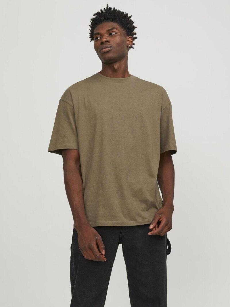 Erkek Relaxed Fit O Yaka Kahverengi T-Shirt - 12249319
