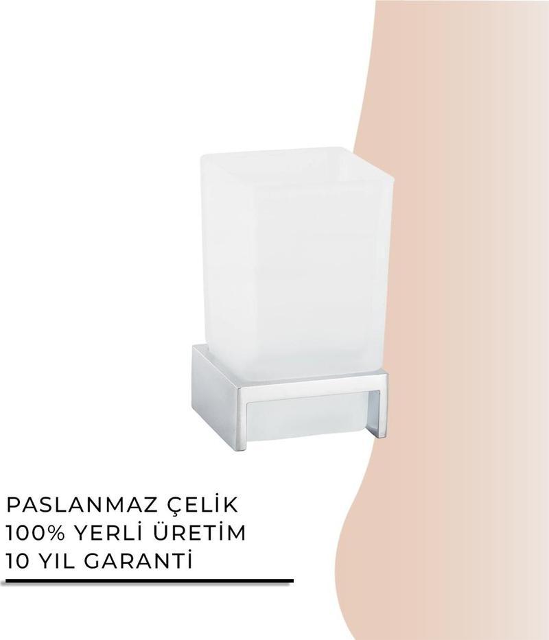 İGK YAPI - Çelik Banyo Kumru Set Üstü Diş Fırçalık (KU10-030)