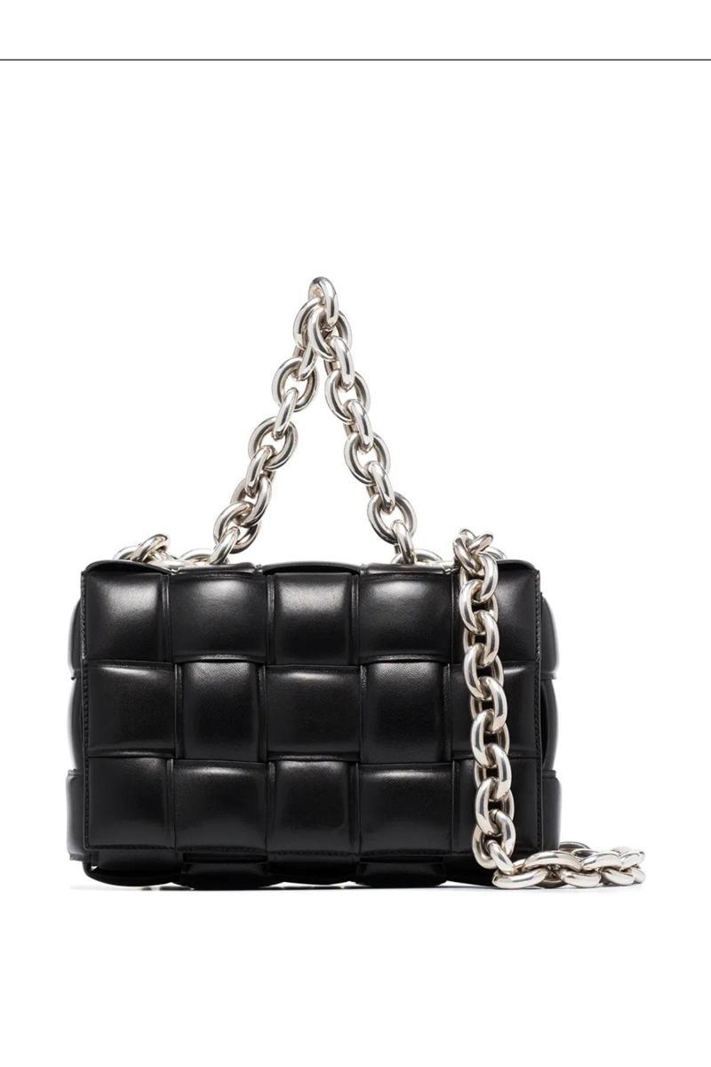 Black Padded Chain Cassette Bag
