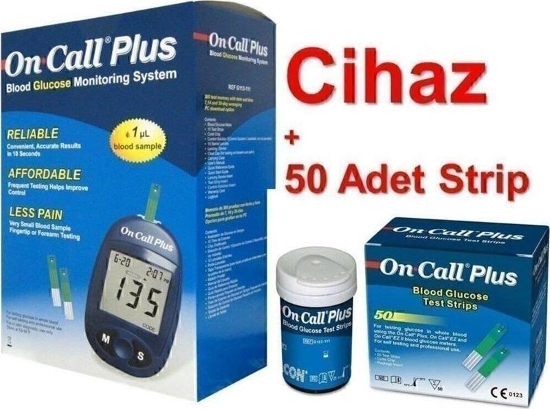 On Call Plus Şeker Ölçüm Cihazı + On Call Plus 50 Test Strip (set)