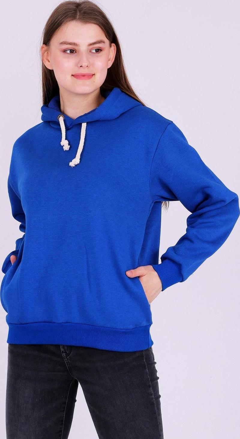 Mavi Basic Oversize Kadın Kapüşonlu Hoodie 3 iplik Sweatshirt