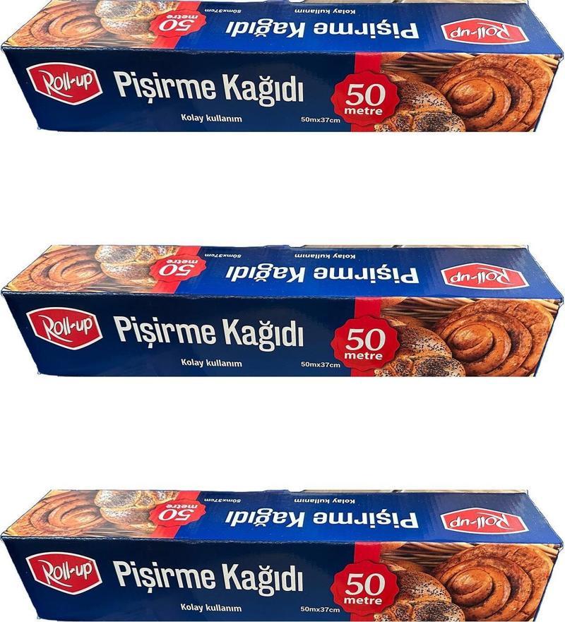 Beyaz Yağlı Fırın Tepsi Pişirme Kızartma Kağıdı - 37 Cm. x 50 Metre - 3 Adet