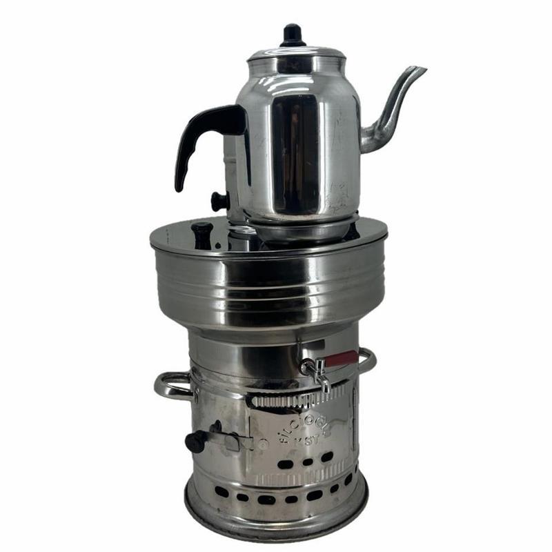 Paslanmaz 304 Çelik 7 litre Demlikli Semaver