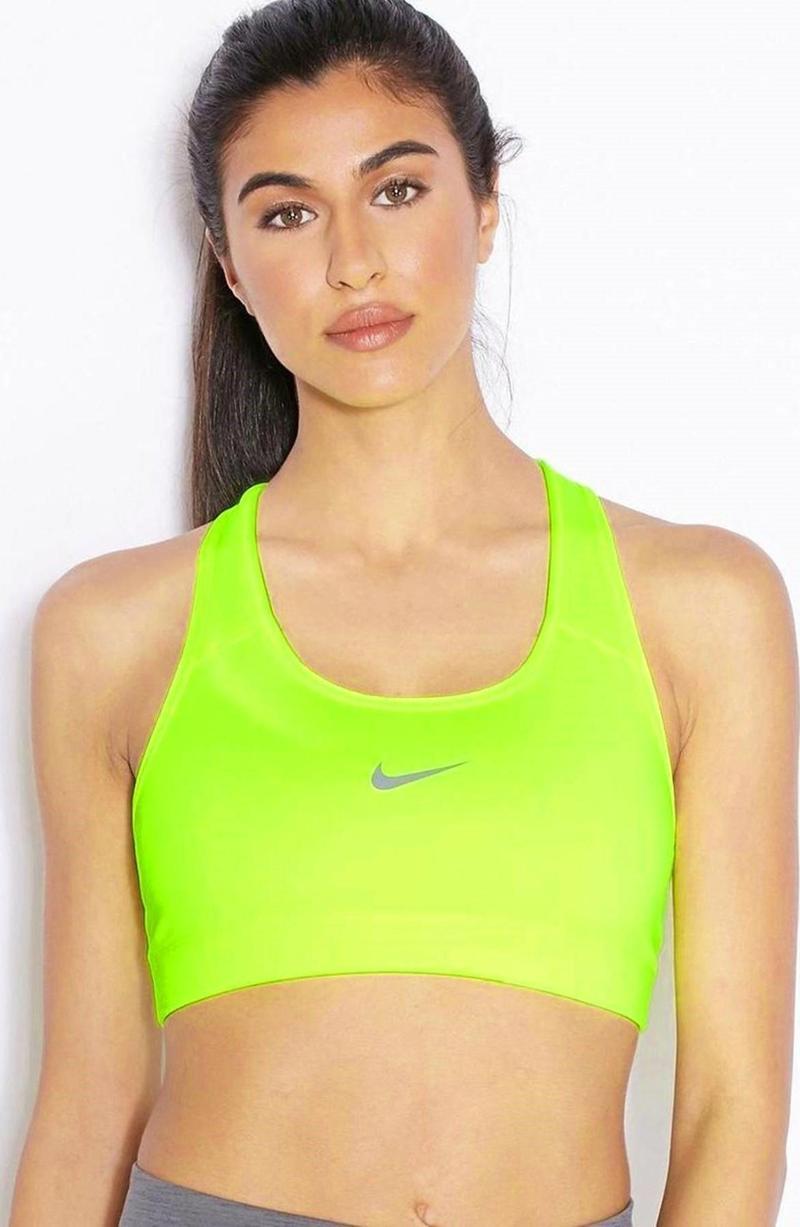 Dri Fit Victory Compression Bra Kadın Bustiyer Sporcu Sütyeni Neon Sarı