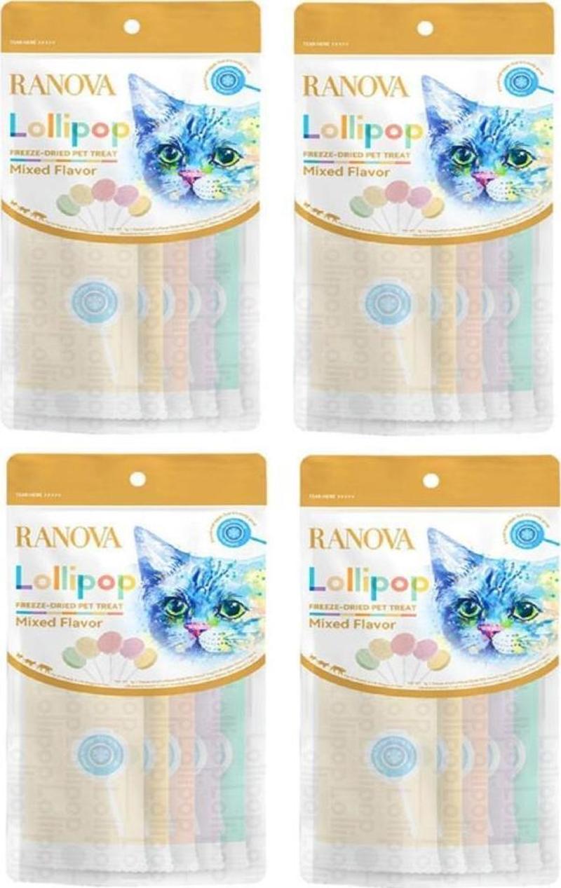Lolipop Karışık Çeşitli Kedi Ödül Maması 1,4 Gr 5'li Paket -4 Adet