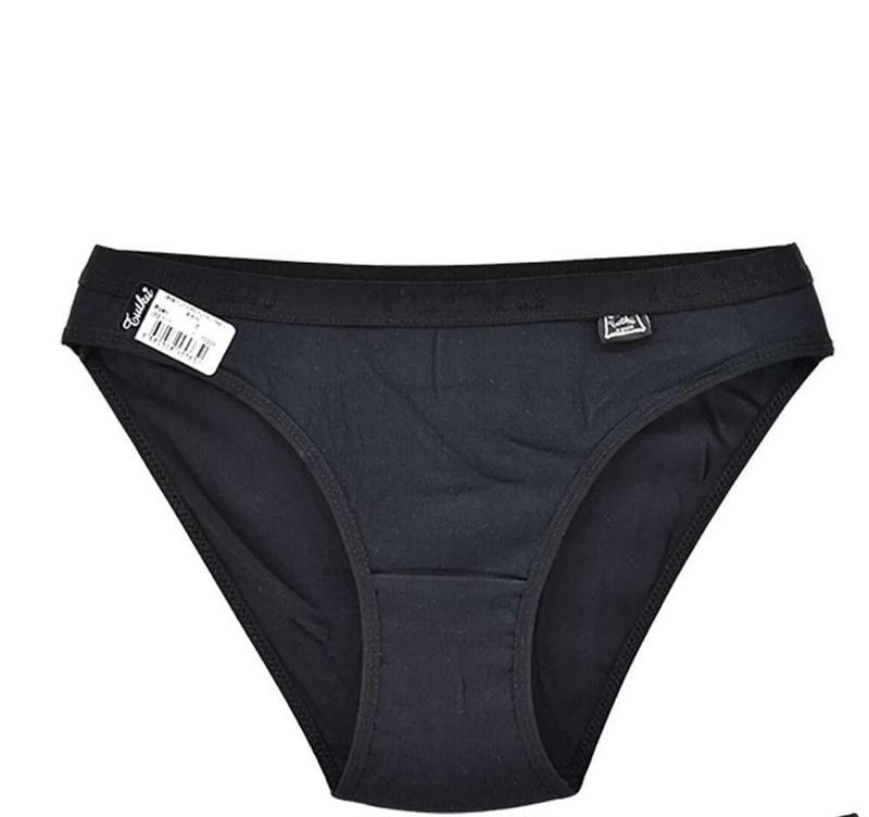 12 'li Tutku Yazılı Bayan Bikini Külot Siyah