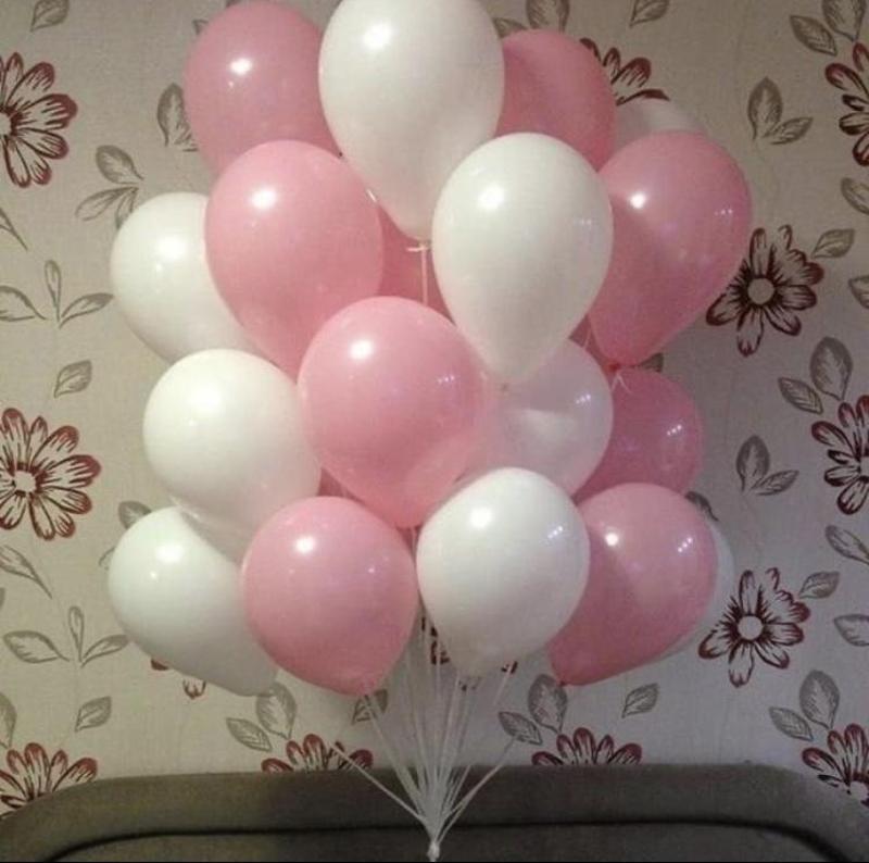 MAKARON PEMBE BEYAZ Balon 12 İNÇ 10  Adet