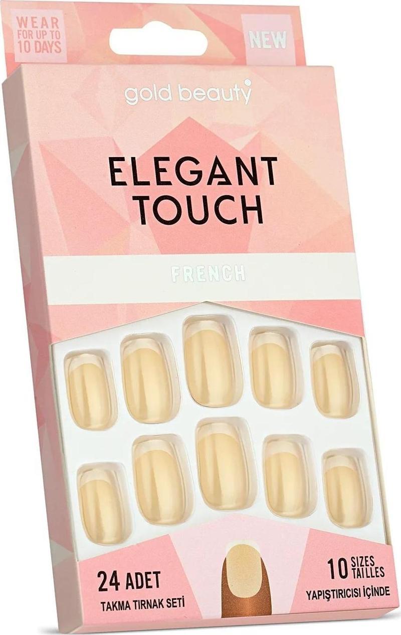 Elegant Touch 24'lü Frenchli Takma Tırnak - Yapıştırıcı