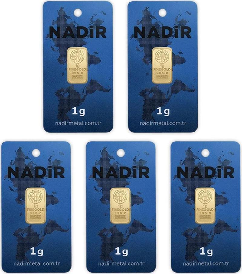 5 Adet 1 gr 24 Ayar NadirGold Gram Altın (Dikdörtgen)