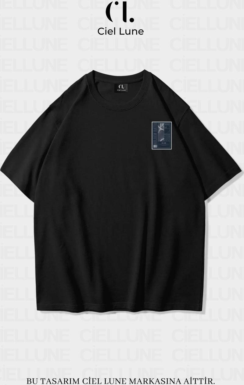 Unisex Kadın Erkek Golden Ratio Baskılı Özel Tasarım Oversize T-Shirt