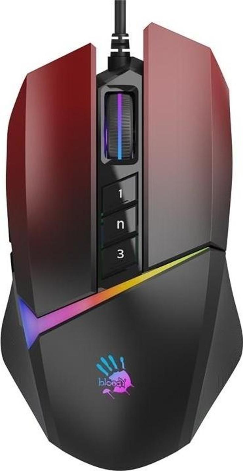 W60 Max RGB Optik Kablolu Oyuncu Mouse Kırmızı