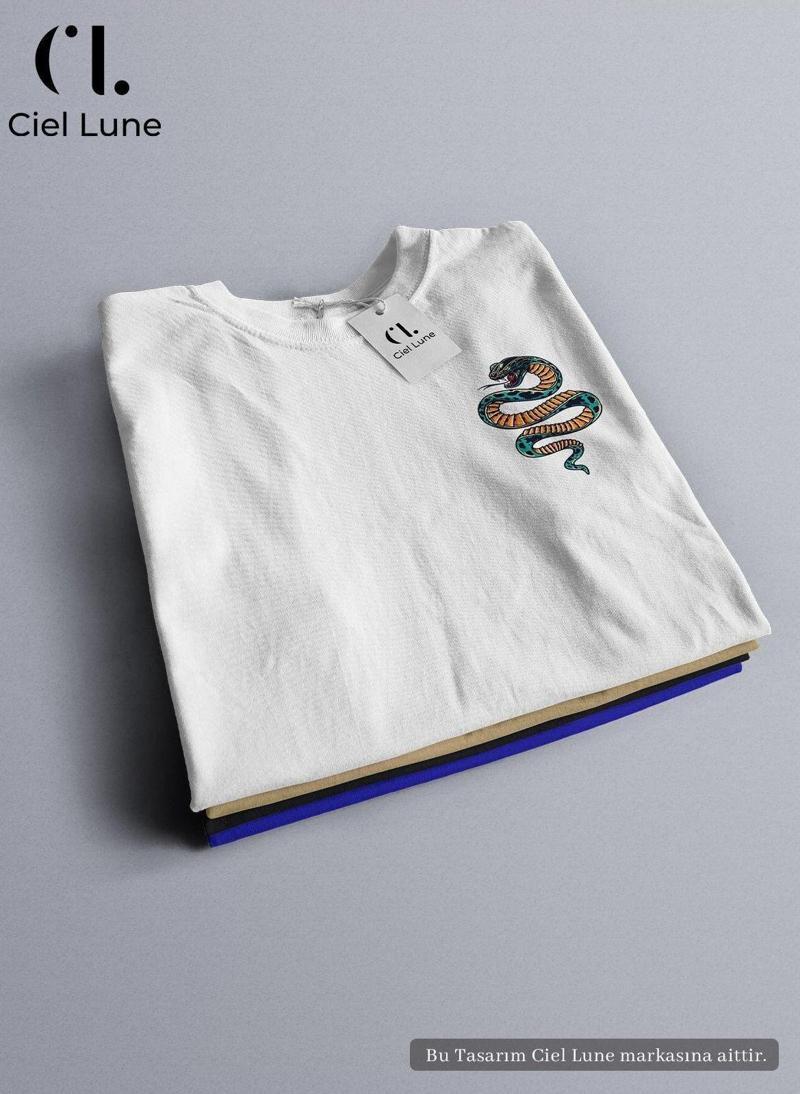 Unisex Retro Snake Özel Tasarım - Oversize T-Shirt