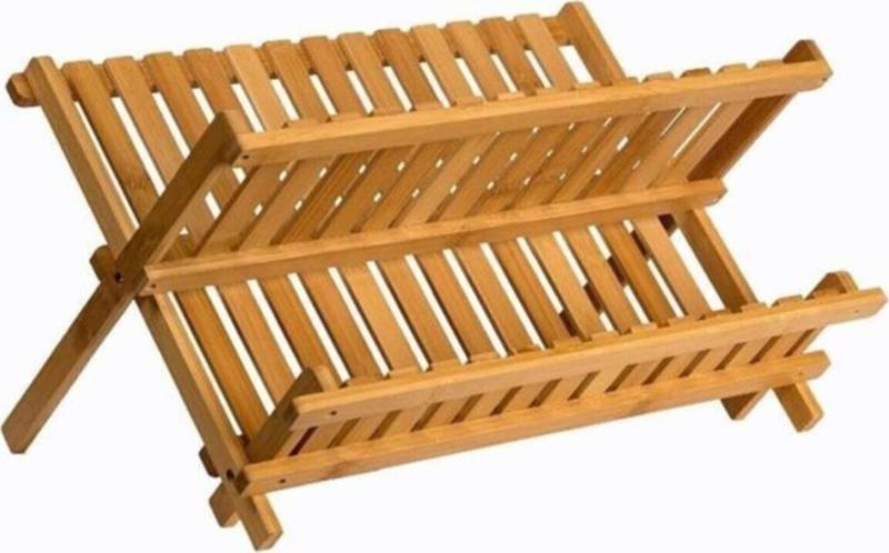 Bambu Küçük Boy Katlanabilir Tabaklık Bulaşıklık 4379650