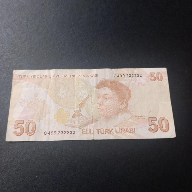 39963680c0f3c8658a 9.Emisyon 50Türk Lirası Güzel Numara C499 232232