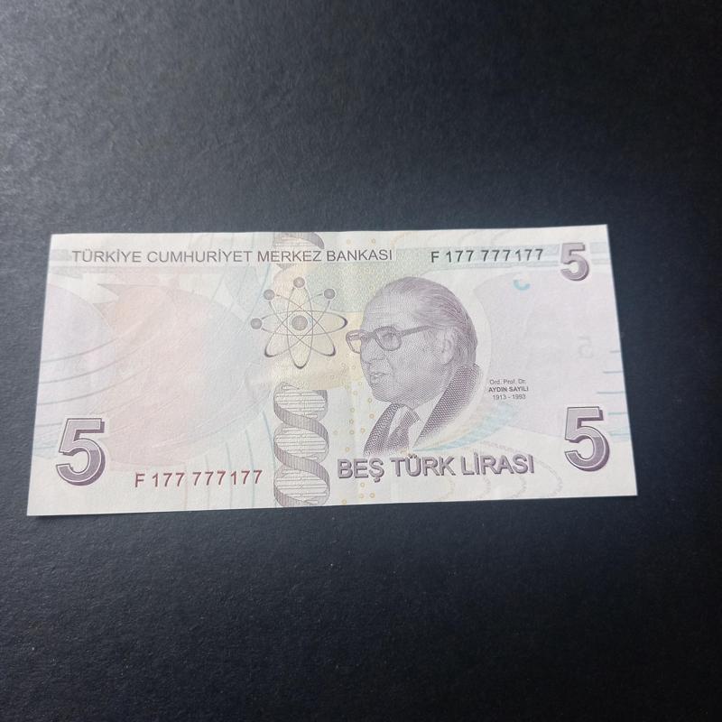 39963680c0f44eac5e 9.Emisyon 5Türk Lirası Güzel Numara F177 777177