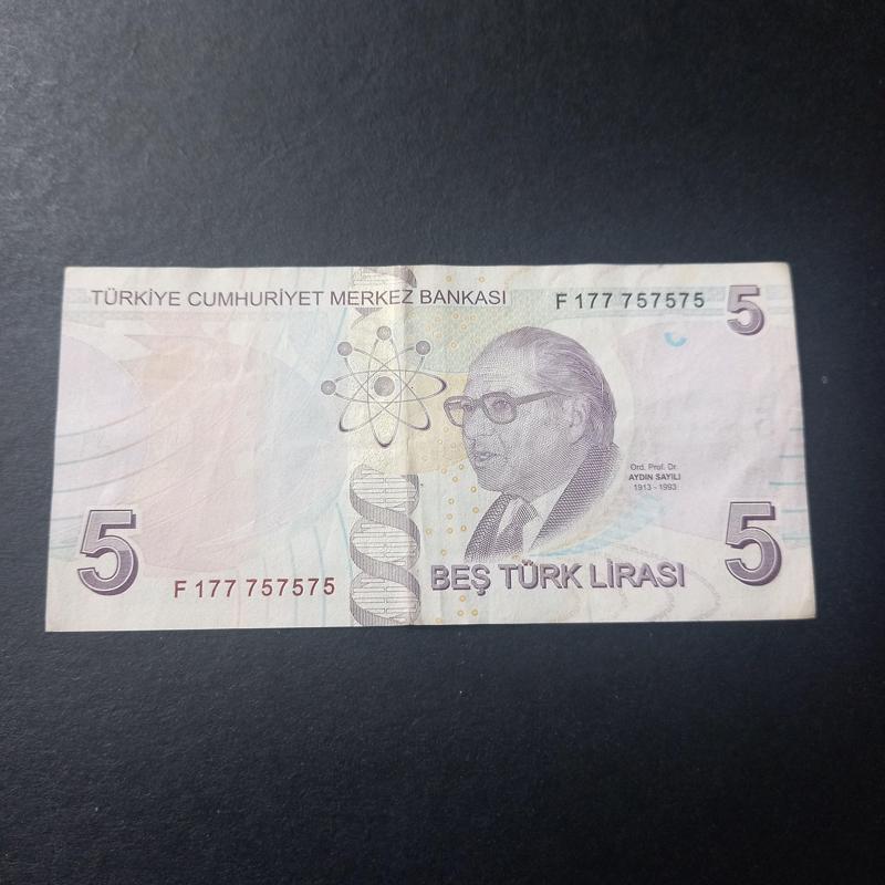 39963680c0f48b0e5f 9.Emisyon 5Türk Lirası Güzel Numara F177 757575