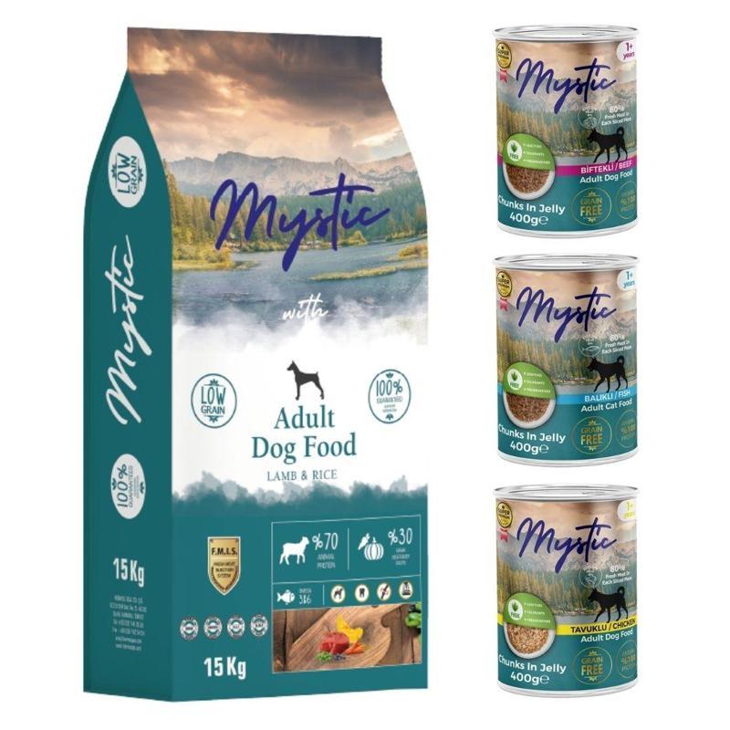 Kuzu Etli Köpek Maması 15 kg + 3 Adet Konserve