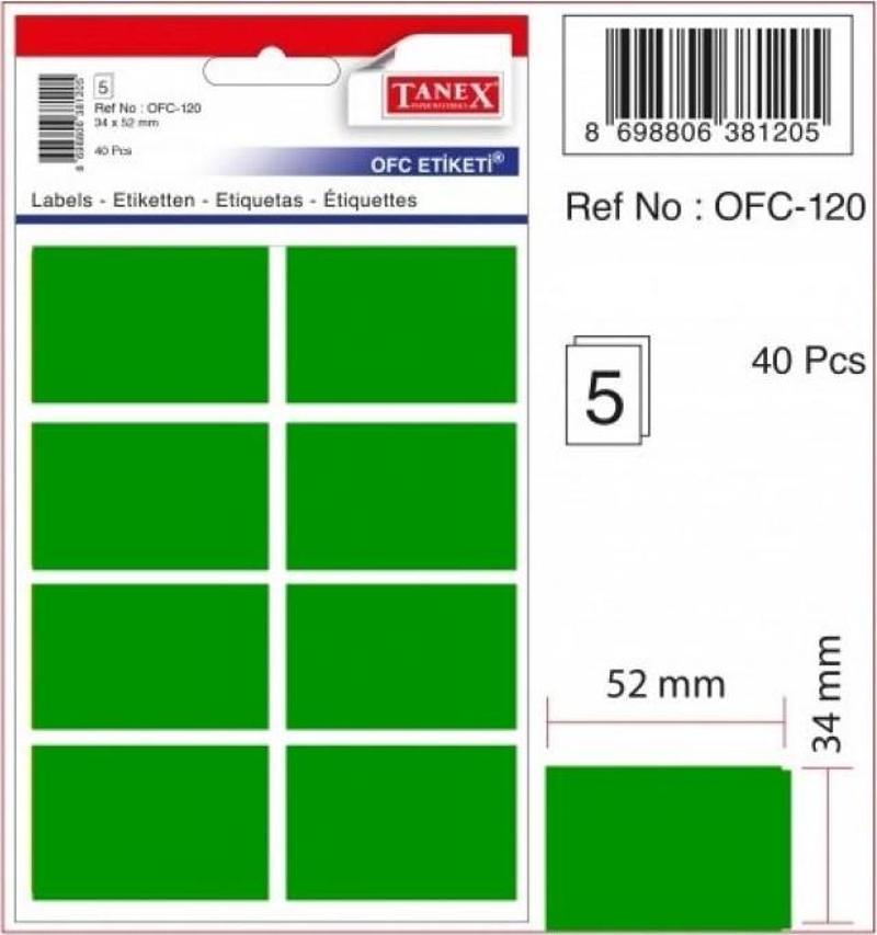 Ofc-120 Flo Yeşil Ofis Etiketi