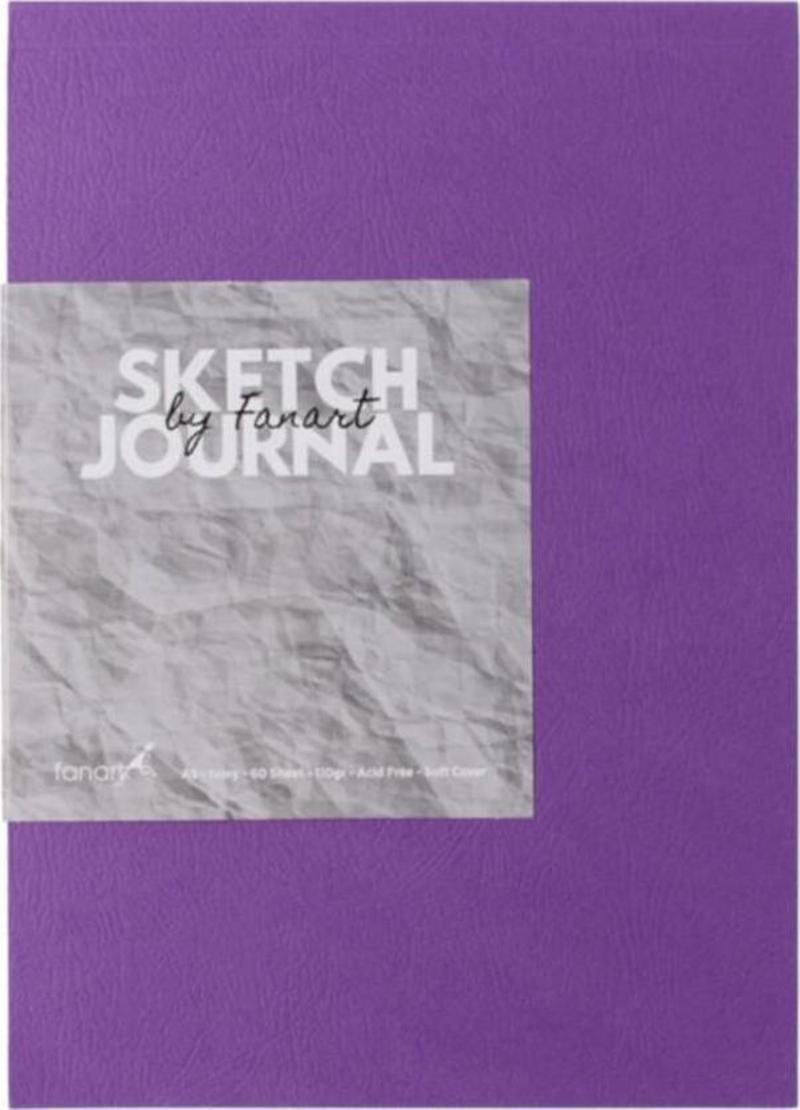 Sketch Journal A4 Ivory Kağıt Mor Kapak Eskiz Defteri