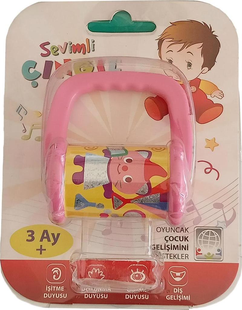 Sevimli Çıngıl Bebek Diş Kaşıyıcı Çıngırak Pembe Renk