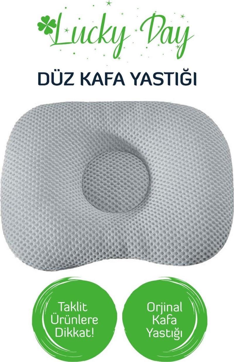 Kafa Yastığı Gri Bebek Kafa Yastığı, Kafa Yastık, Bebek Yastığı, Organik Pamuk Kumaş