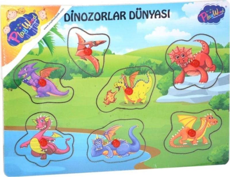 Play Wood Playwood Ahşap Tutmalı Bultak Puzzle Dinozorlar Dünyası